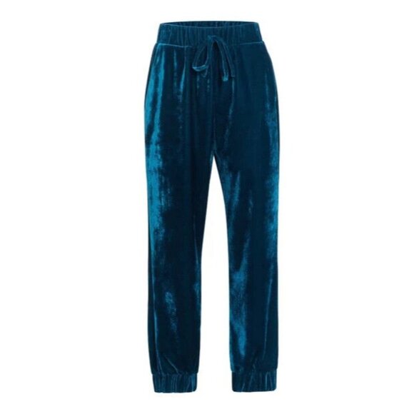 PatBo Azure Blue Luxe Velvet Jogger Pants, Size L, NWT! $425 - Picture 4 of 7